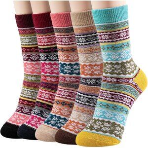 Wool Socks for Women - Womens Winter Sock for Womens Warm Thick Knit Wool Soft V